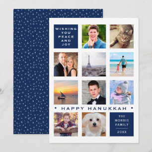 Chanukka 12 Foto Moderne Benutzerdefinierte Collag Feiertagskarte