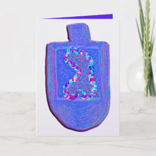 Chanukka-Blumen-Dreidel Feiertagskarte
