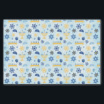 Chanukka Chanukah Menorah beleuchtet Sterne Seidenpapier<br><div class="desc">Ein Muster jüdischer Chanukka-Elemente wie menorah Kandelaber,  Davidsstern,  Driedel und Yamaka oder Kippah.  Der Hintergrund ist ein hellblaues Aquarell Washington.  Sie können die Größe des Musters ändern,  um es größer oder kleiner zu machen,  indem Sie auf Customize es anklicken.</div>