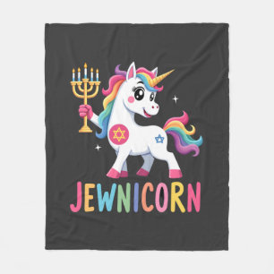 Chanukka Dabbing Einhorn Jewnicorn Chanukah jüdisc Fleecedecke