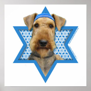 Chanukka-Davidsstern - Airedale Terrier Poster