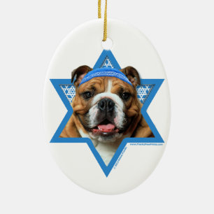 Chanukka-Davidsstern - Bulldogge Keramik Ornament