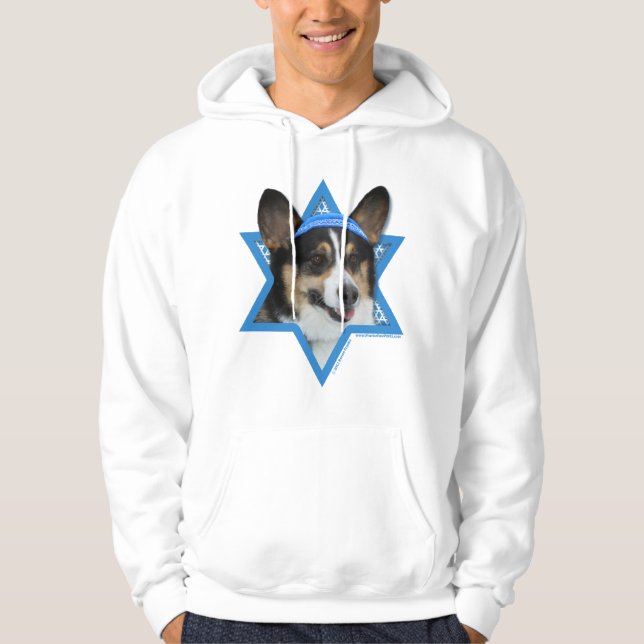 Chanukka-Davidsstern - Corgi Hoodie (Vorderseite)