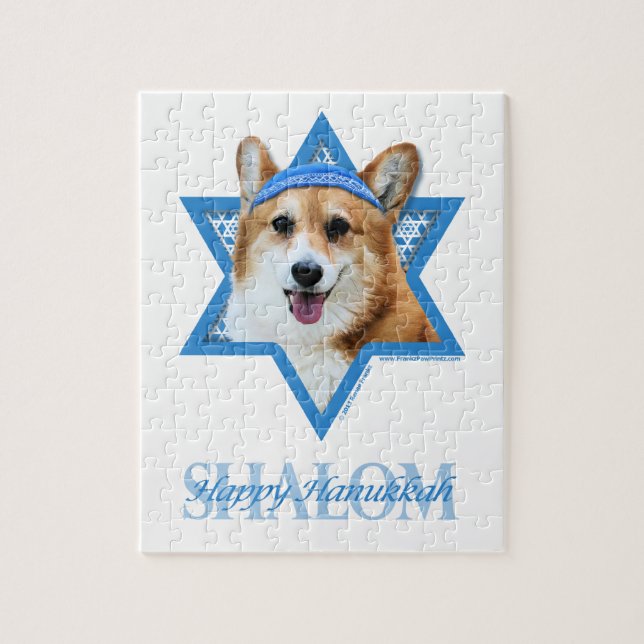 Chanukka-Davidsstern - Corgi - Owen Puzzle (Vertikal)