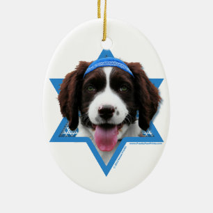 Chanukka-Davidsstern - Englischer SpringerSpaniel Keramikornament