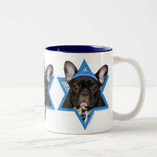 Chanukka-Davidsstern - Französische Bulldogge - Zweifarbige Tasse