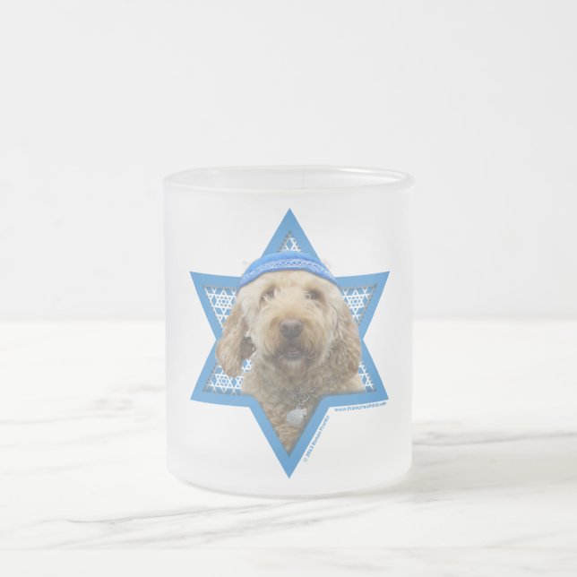 Chanukka-Davidsstern - GoldenDoodle Mattglastasse (Mittel)