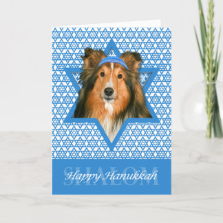 Chanukka-Davidsstern - Sheltie Feiertagskarte