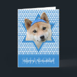 Chanukka-Davidsstern - Shiba Inu Feiertagskarte<br><div class="desc">Was Sprichwort glückliches Chanukka machen könnte mehr Spaß als, diesen Shiba Inu Hund habend, ein Yamaka zu tragen, das durch den Davidsstern Umgeben wurde. Dieser wunderliche Feiertagsentwurf ist sicher, Ihre Freunde und Familie sowie andere Tierliebhaber zu erfreuen. Dieser Entwurf ist herein über 100 verfügbar Hundezucht. Wenn Sie nicht Ihren Lieblingshund...</div>