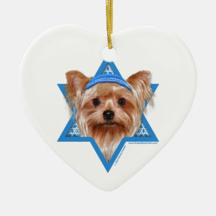Chanukka-Davidsstern - Yorkshire Terrier Keramikornament