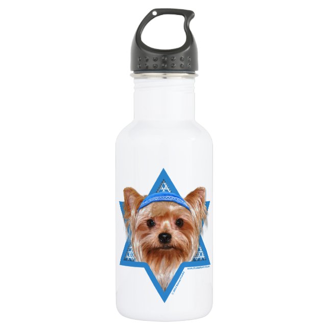 Chanukka-Davidsstern - Yorkshire Terrier Trinkflasche (Vorderseite)