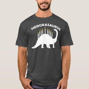 Chanukka Dinosaur Menorasaurus Lustig Jüdisch Bron T-Shirt
