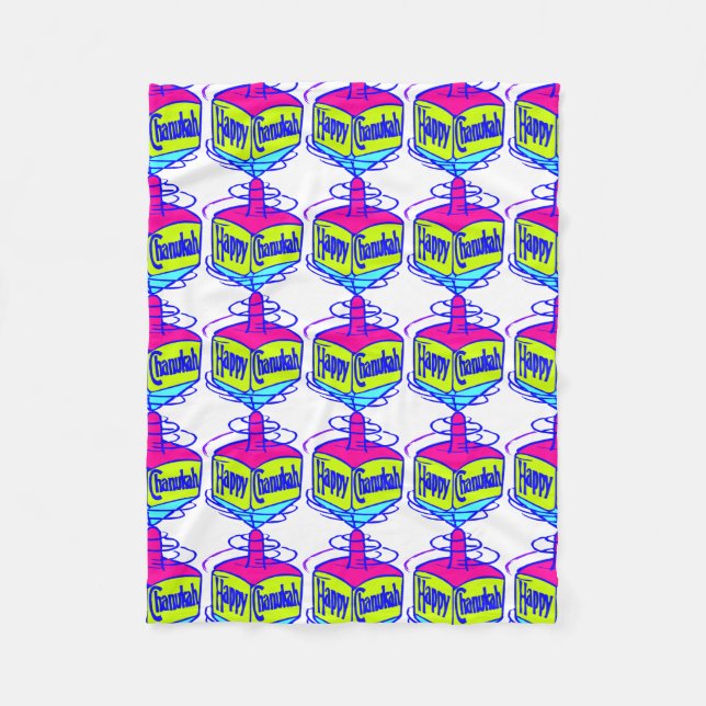 Chanukka Dreidel Fleecedecke (Vorderseite)