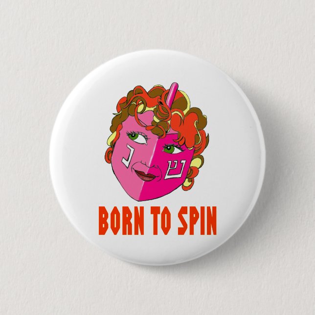 CHANUKKA DREIDEL GEBOREN, GESCHENK ZU SPINNEN BUTTON (Vorderseite)