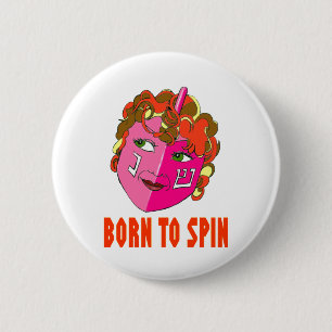 CHANUKKA DREIDEL GEBOREN, GESCHENK ZU SPINNEN BUTTON