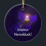 Chanukka-Engels-Verzierung Keramik Ornament<br><div class="desc">Ein kleiner blauer Engel,  ein ursprünglicher Entwurf basiert auf den Mustern der tiefsten blauen Violablüte.</div>