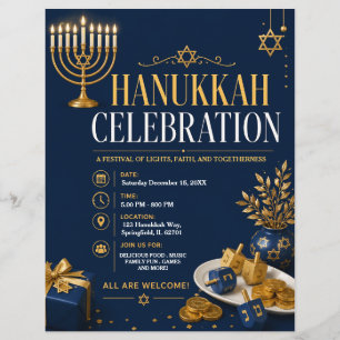 Chanukka-Feier-Flugblatt Flyer