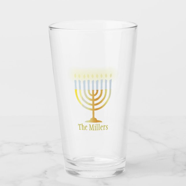 Chanukka-Glas Glas (Vorderseite)