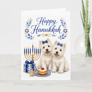 Chanukka-Grußkarte - Westie-Hund Karte