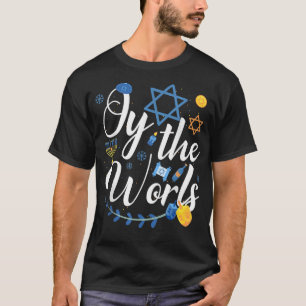 Chanukka jüdische Menora Oy To The World Chanukka T-Shirt