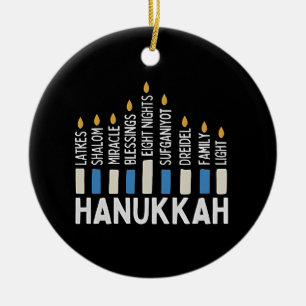 Chanukka Jüdischer Feiertag Menora Jude Keramik Ornament