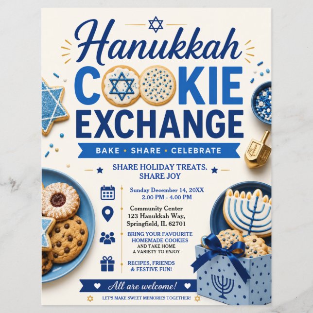 Chanukka-Keks-Tauschflyer Flyer (Vorne)