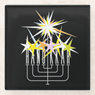Chanukka-Lichter Glasuntersetzer
