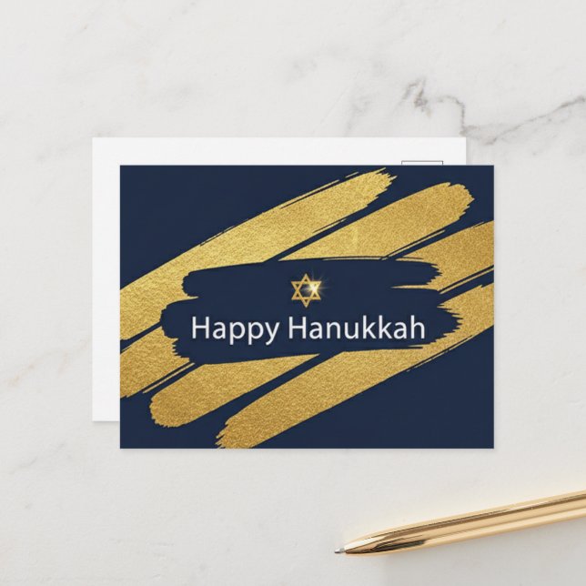 Chanukka-Lichter Postkarte (Vorderseite/Rückseite Beispiel)