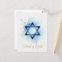 Chanukka-Lichter Postkarte