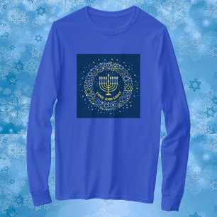 Chanukka-Menora Davidstern Kranz T-Shirt