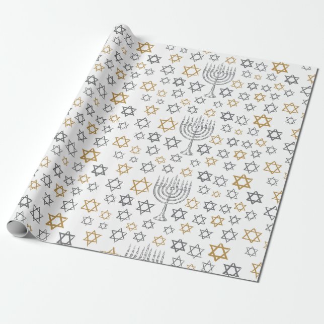 Chanukka-Menora Geschenkpapier (Ungerollt)