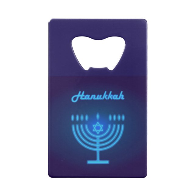 Chanukka Menorah beleuchtet Festivaldekoration Geldbeutel Flaschenöffner (Rückseite)