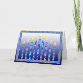Chanukka menorah leuchtet Karte durch