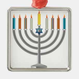 Chanukka menorah ornament aus metall