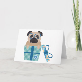 Chanukka-Mops-Geschenk Feiertagskarte
