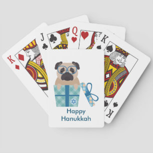 Chanukka-Mops-Geschenk Spielkarten