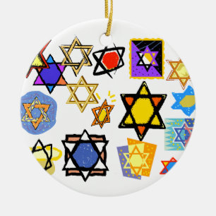 CHANUKKA ORNAMENTS - JÜDISCHE STERNE - MOGEN DAVID KERAMIK ORNAMENT