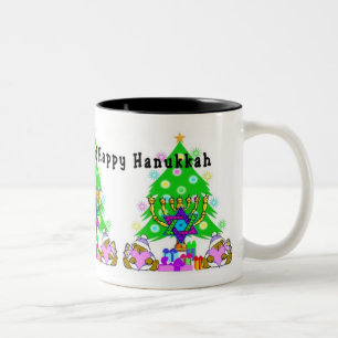 Chanukka und Weihnachten Zweifarbige Tasse
