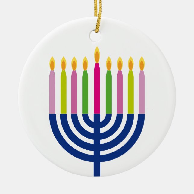 Chanukka-Verzierung | menorah | Keramikornament (Vorne)