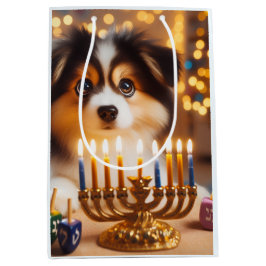 Chanukka-Welpe Mittlere Geschenktüte