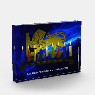 Chanukkah Brass Lion Menorah Fotoblock