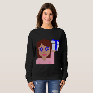 Chanukkah Haar gedreht Emoji Frauen Sweatshirt