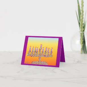Chanukkah menorah cards feiertagskarte