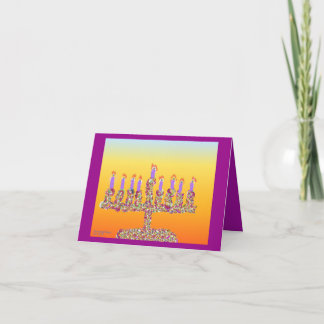 Chanukkah menorah cards feiertagskarte