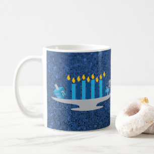 Chanukkapotpourri-blauer Imitat-Glitter Tasse