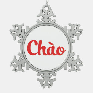 Chào / Hello ~ Vietnam / Vietnamese / Tiet ng Vivi Schneeflocken Zinn-Ornament