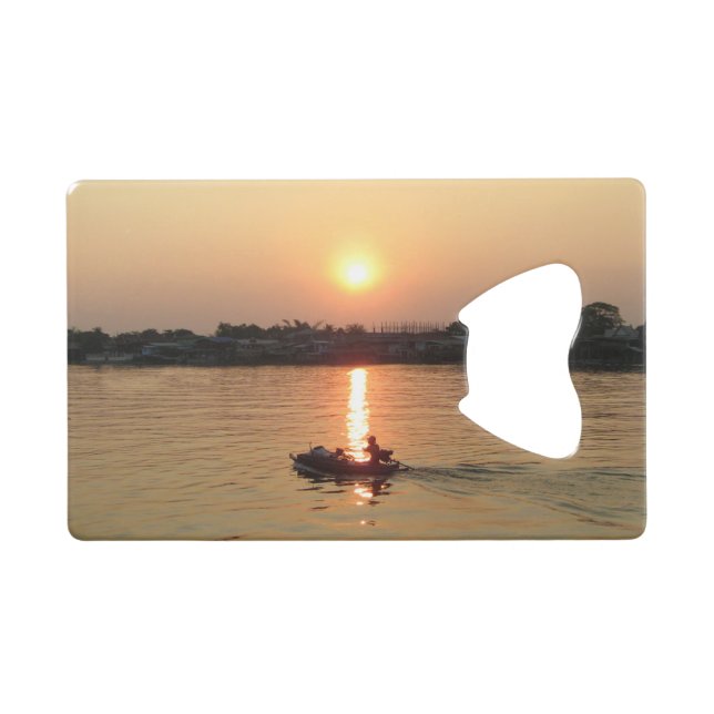 Chao Phraya Fluss Sunset ... Ayutthaya, Thailand Kreditkartenflaschenöffner (Vorderseite (Horizontal))