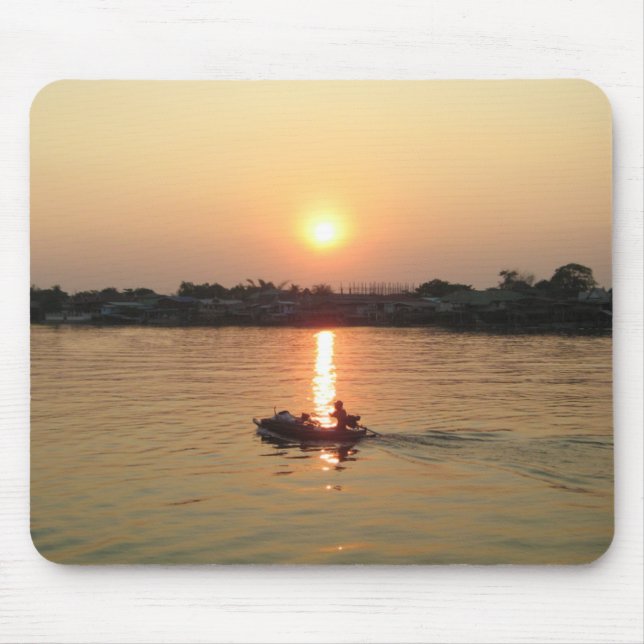 Chao Phraya Fluss Sunset ... Ayutthaya, Thailand Mousepad (Vorne)