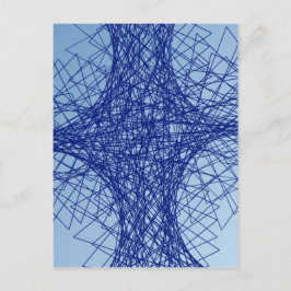 chaoblaue abstrakte Kunst Postkarte