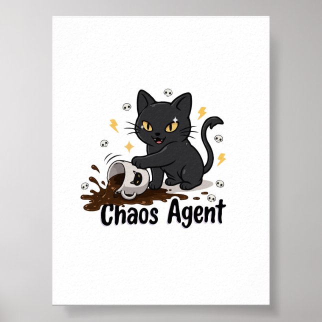 Chaos-Agent Schwarze Katze Poster (Vorne)